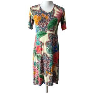 Johnny Was Victoria Swing Knee Length Floral Dress Size XS